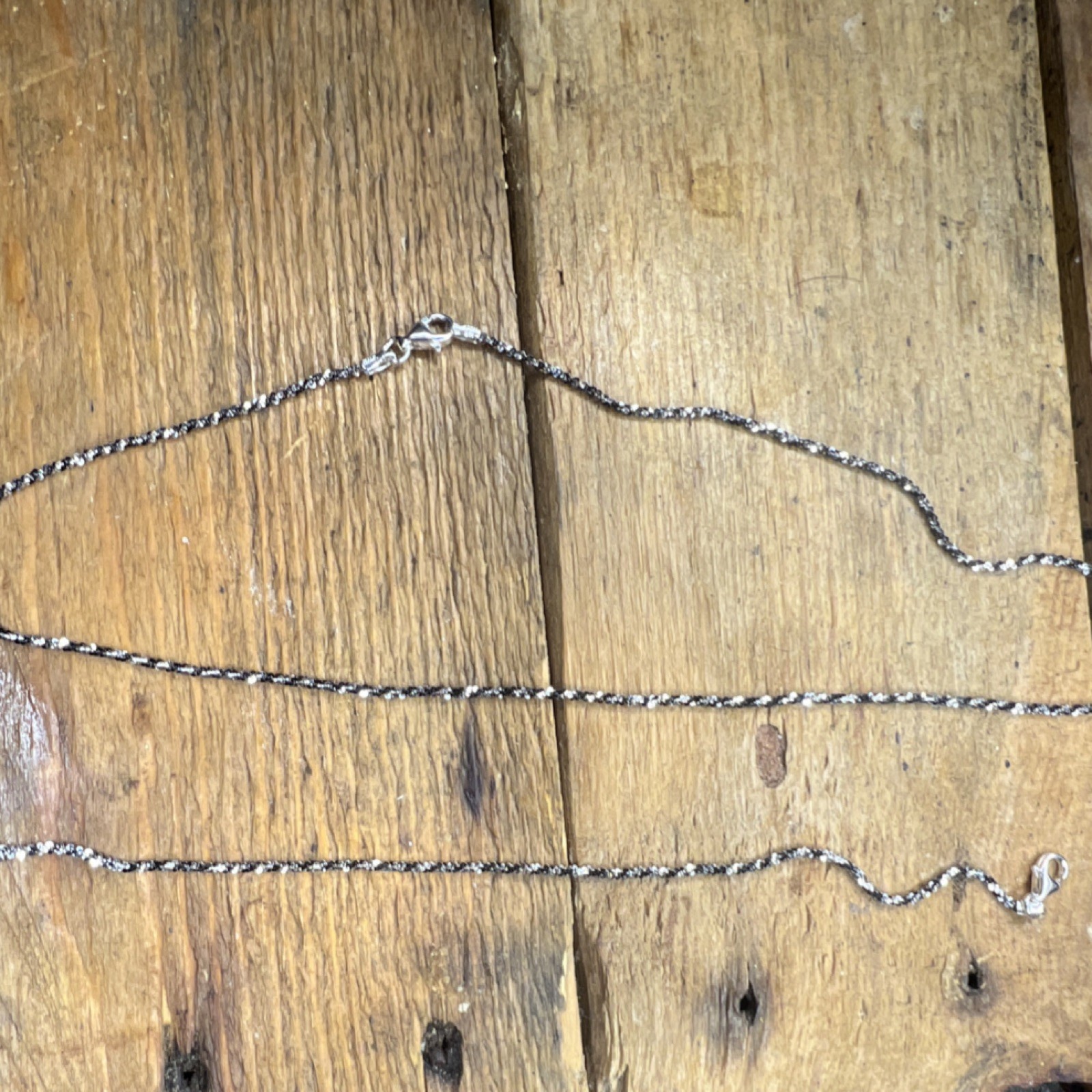 Silver Rope Chain Necklace Lobster Closure No Stone Silver Color Metal