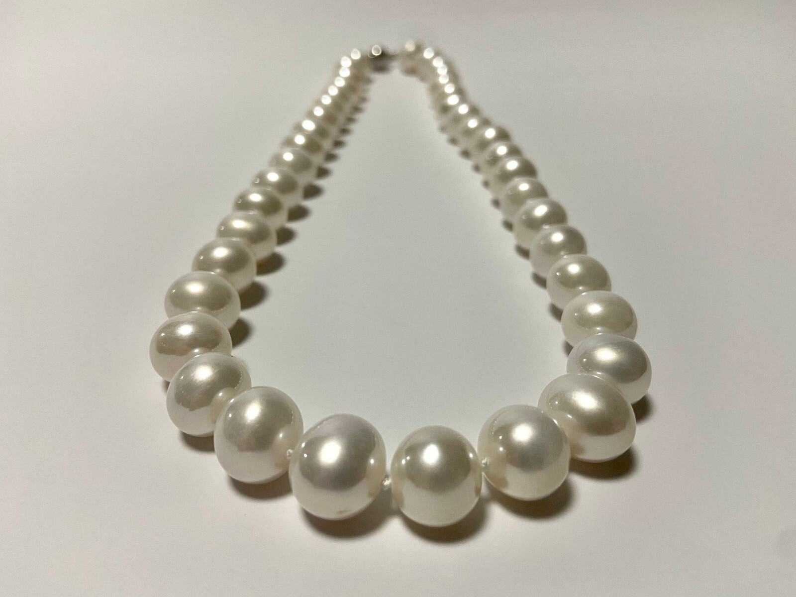 HUGE 17″12-13mm natural south sea genuine white round pearl necklace 3308AAA