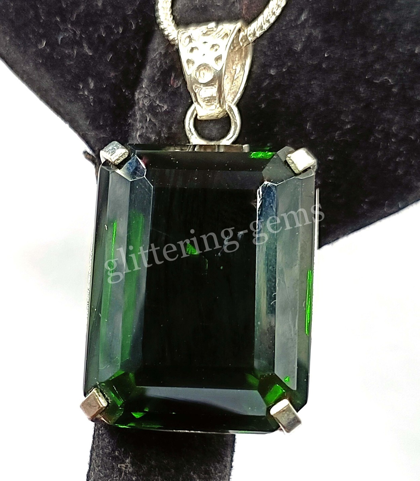 925 Silver Natural Hiddenite 91 CT Extremely Rare IGL Stunning Gemstone 25F