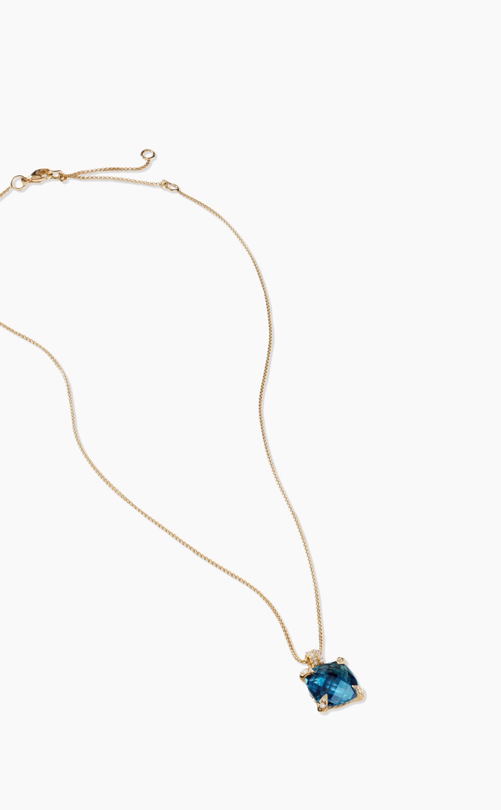 David Yurman Hampton Blue chatelaine necklace Gold With diamond Accents