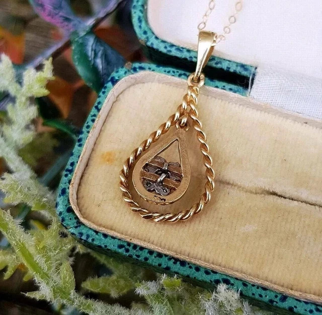 0.20CT Round Lab Created Diamond Wedding Teardrop Pendant 14K Yellow Gold Plated