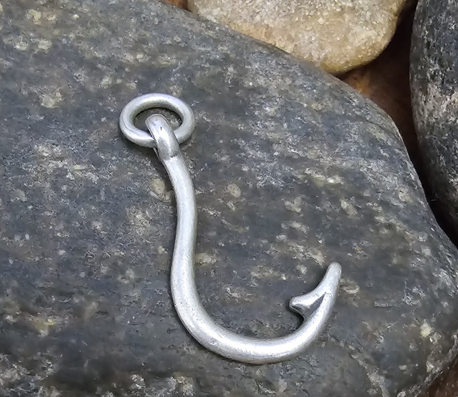 Retired James Avery Fish Hook Pendant Sterling Silver Unisex
