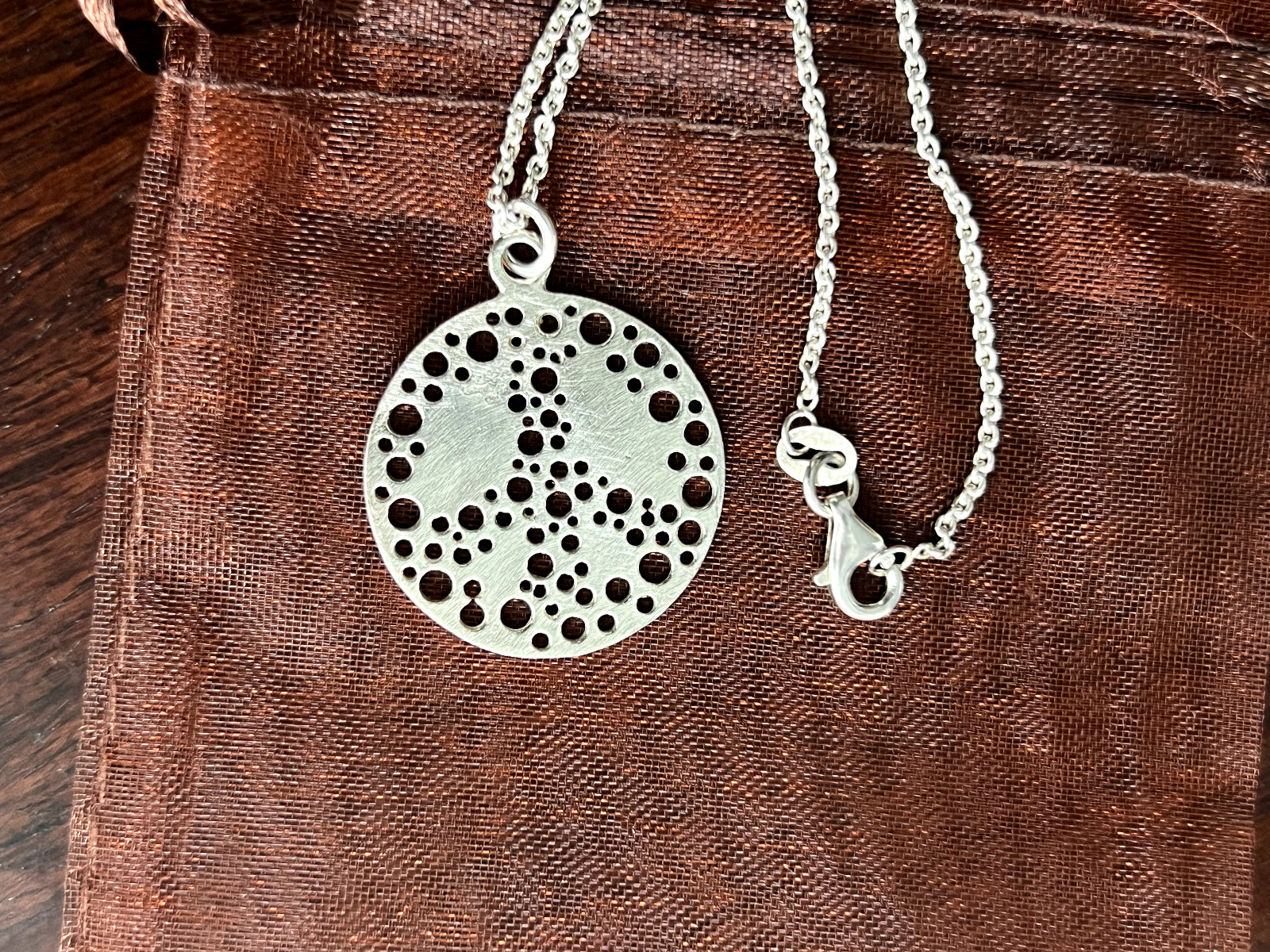 Solid Sterling Silver “925 ITALY” Necklace Abstract Pendant Male/Female/18″ L/6g
