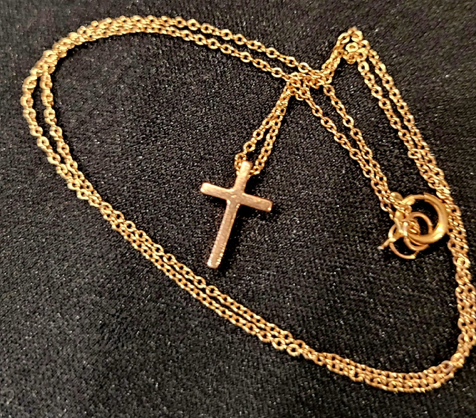 14K Gold Filled 16.5″ Necklace with Sterling Silver Cross Pendant