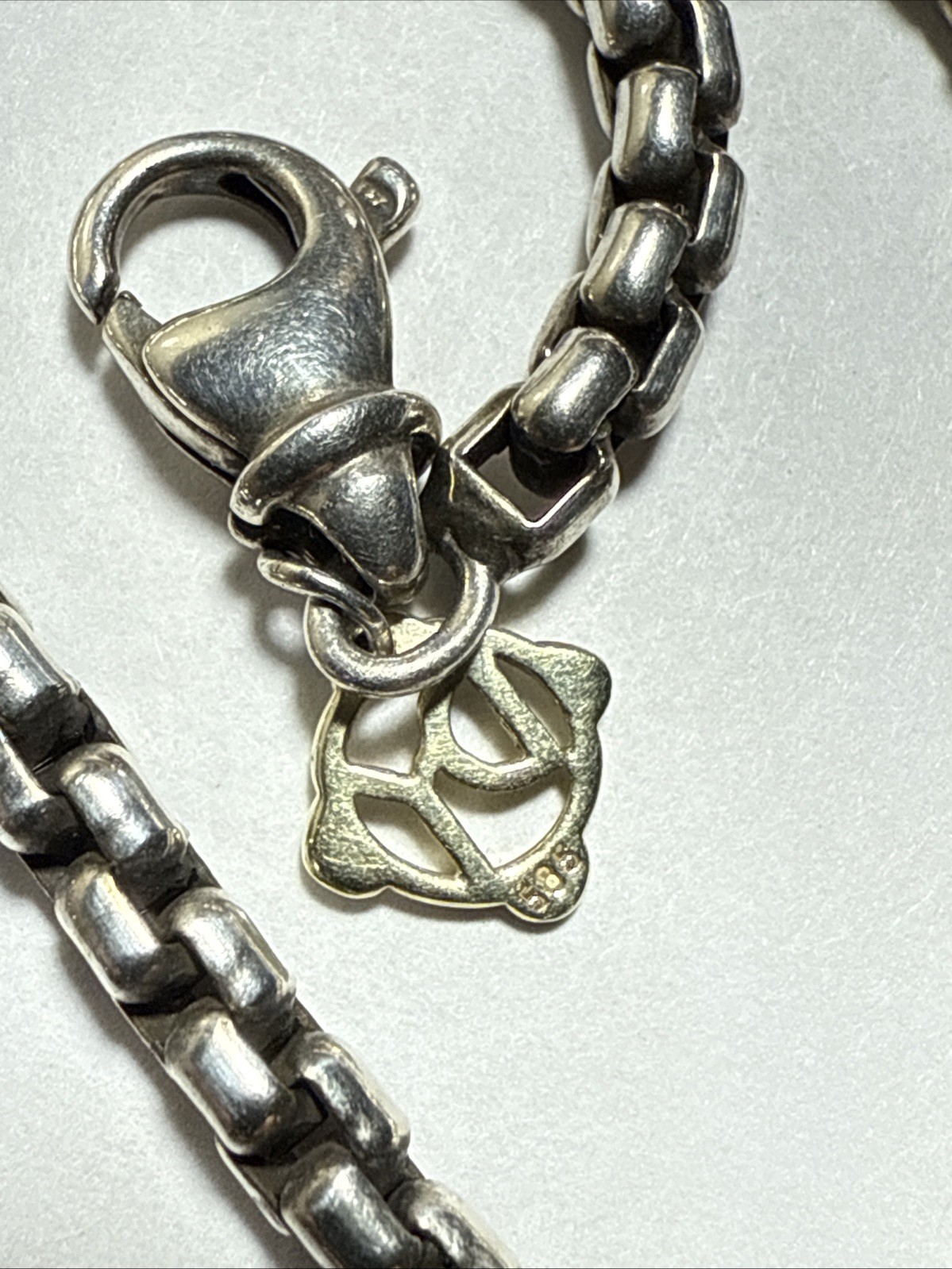 David Yurman Box Chain Necklace 33” 3mm Sterling 14k Hang Tag 50.2gr Vintage