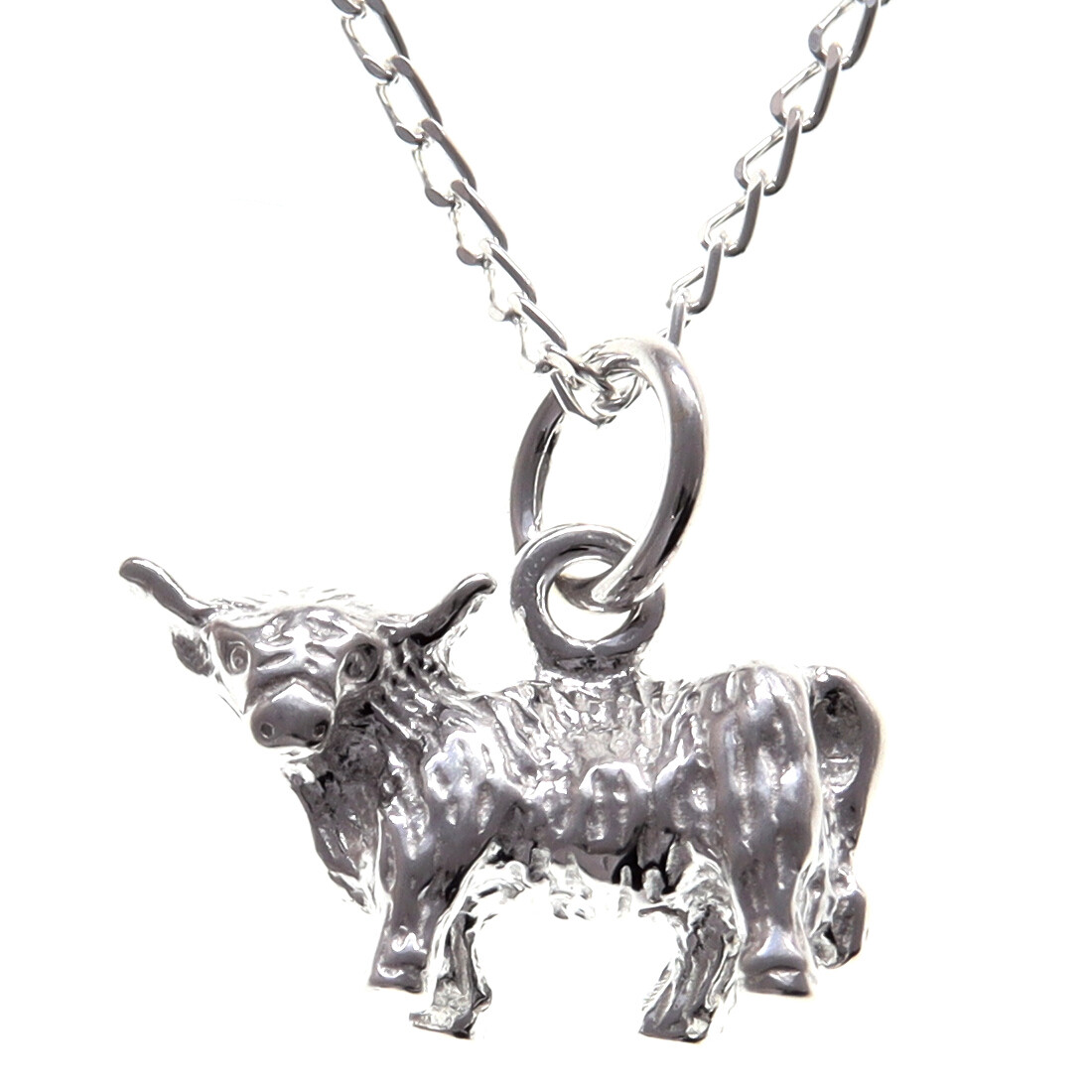 Scottish Necklace – silver highland cow pendant and 18 inch silver chain