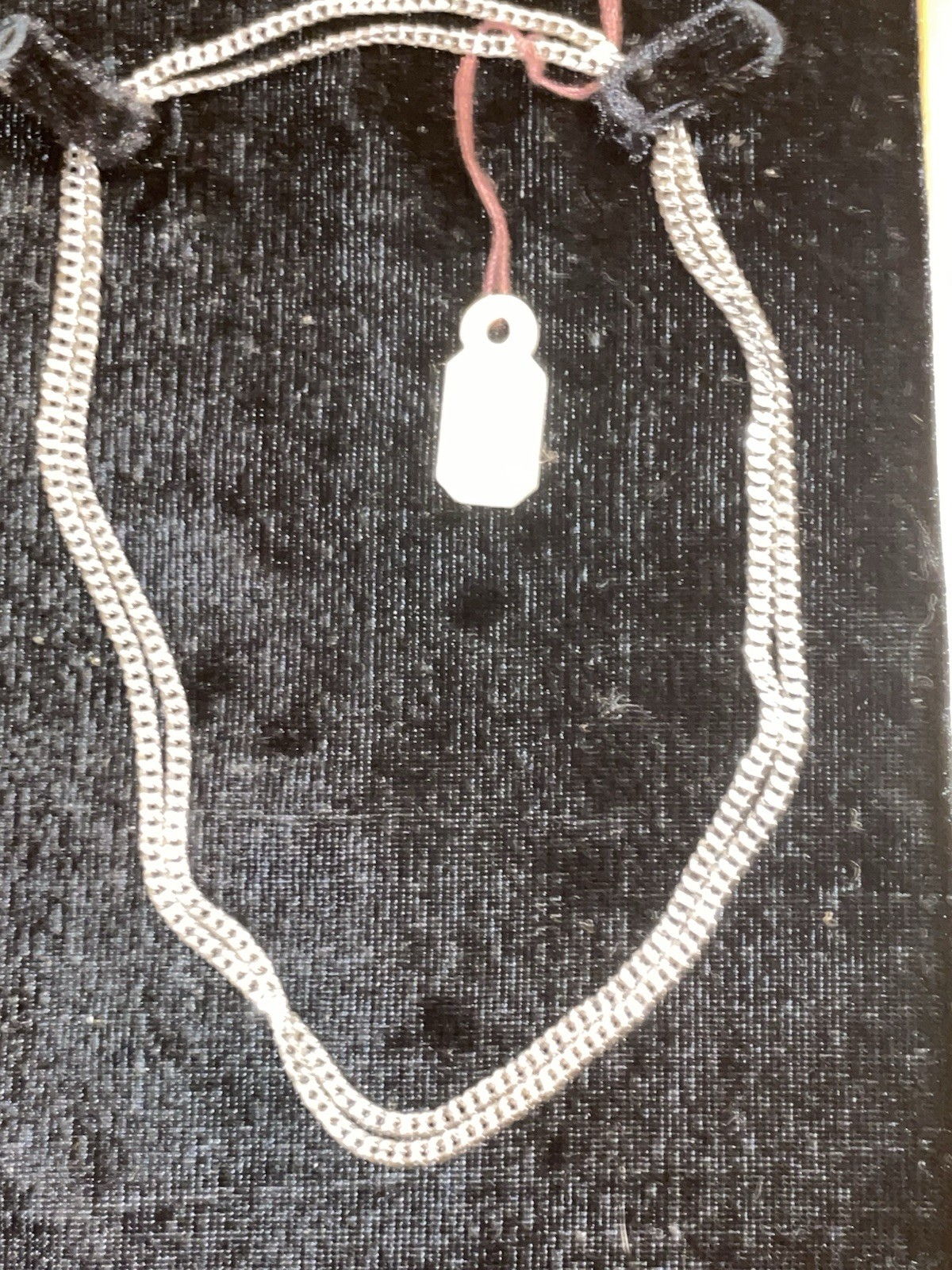 Vintage Infinity Cuban Link Necklace 23” Endless Chain Unmarked Sterling Silver