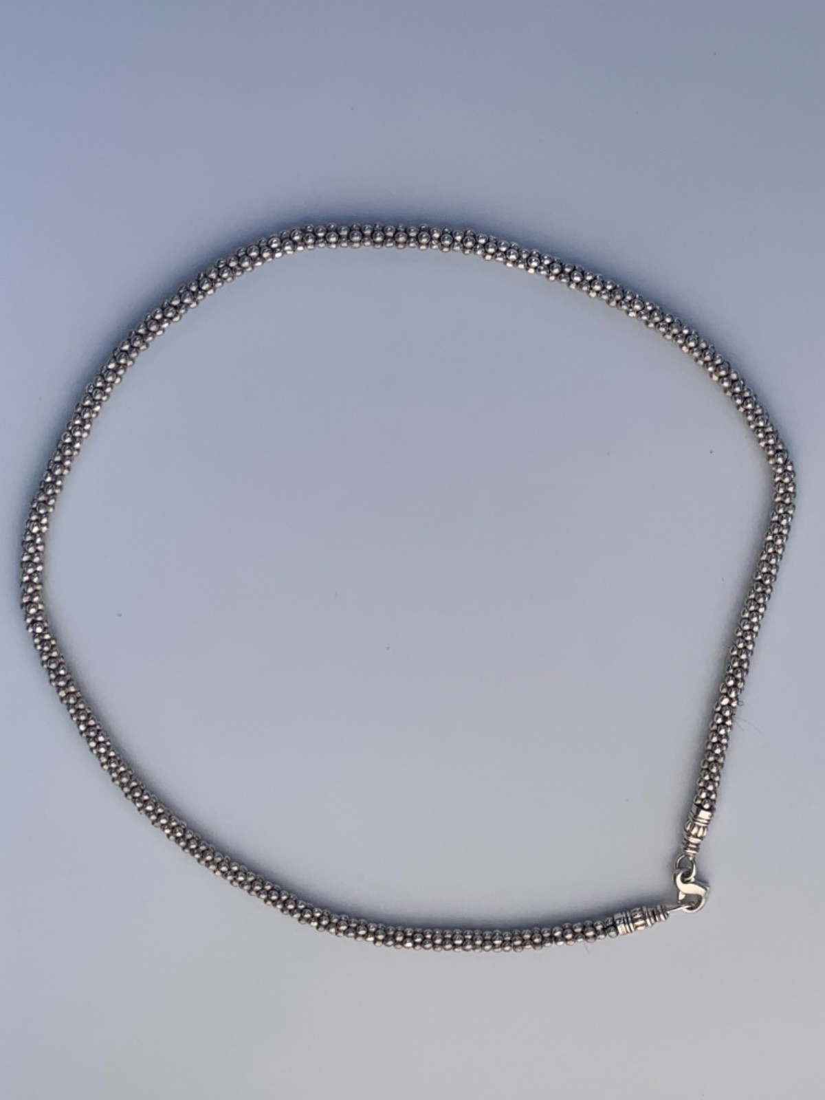 LAGOS Sterling Silver 4.5mm Signature Caviar Beaded Necklace 18″