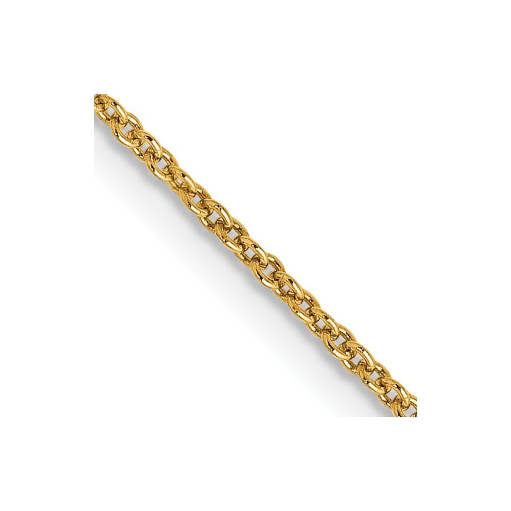 Real 14K Yellow Gold 1.2mm Cable Chain; 16 inch; Lobster Clasp; Women & Men