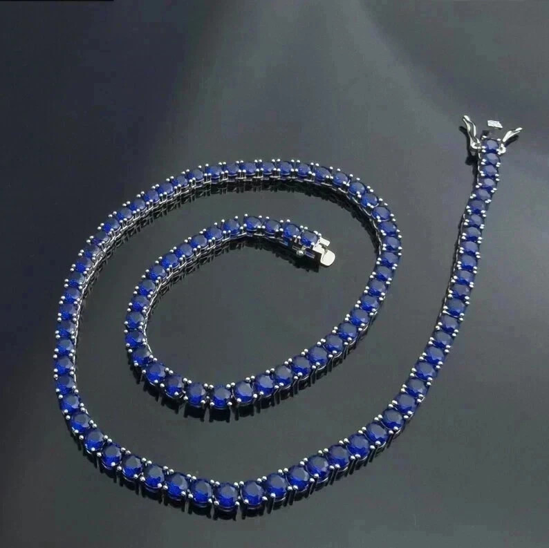Birthday Gift For Him 18k White Gold Plated 5mm Round Cut Lab Created Sapphire