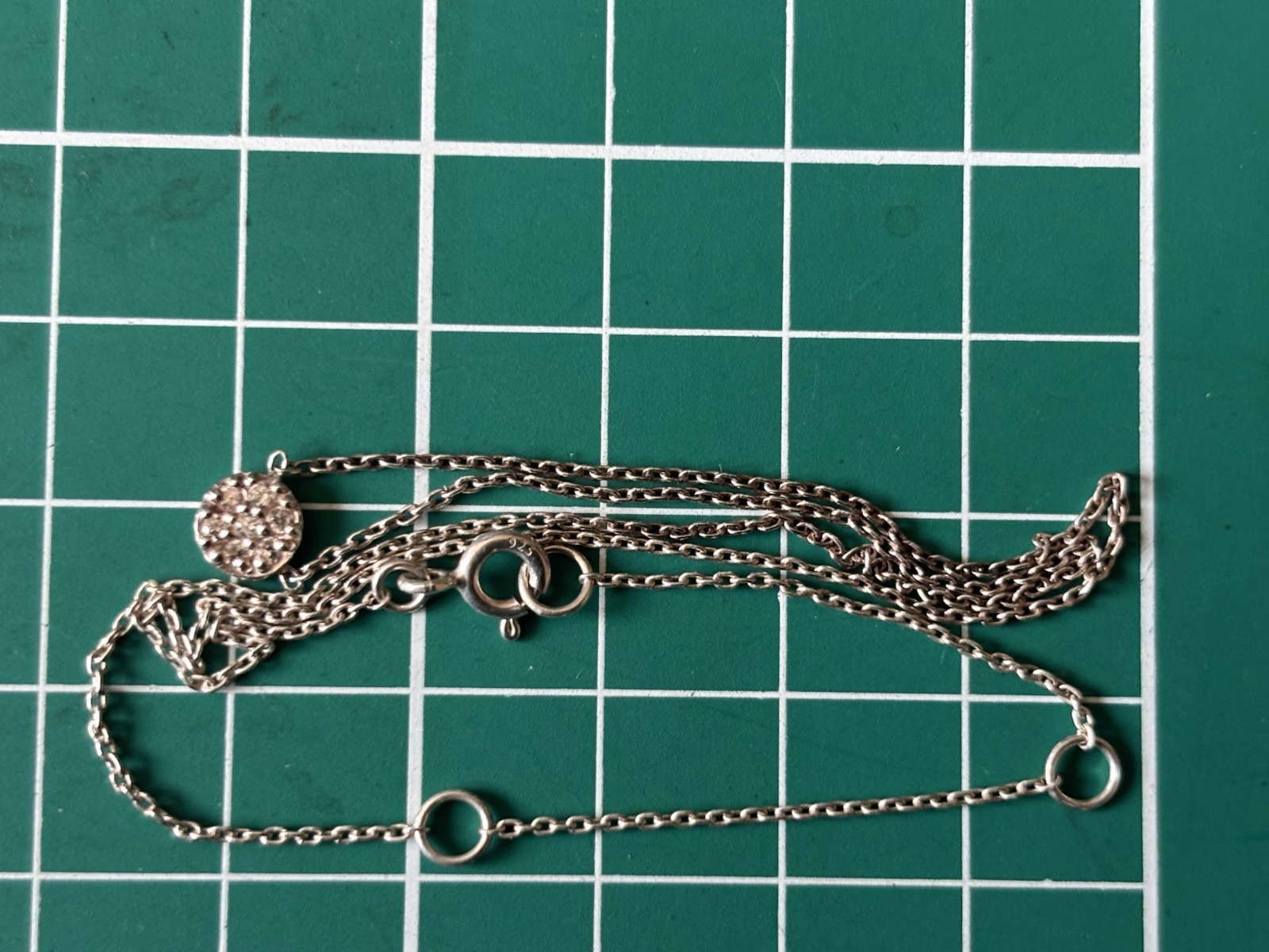 Sterling Silver 925 Necklace Chain Dainty Round Pendant Sparkle Gift Layering
