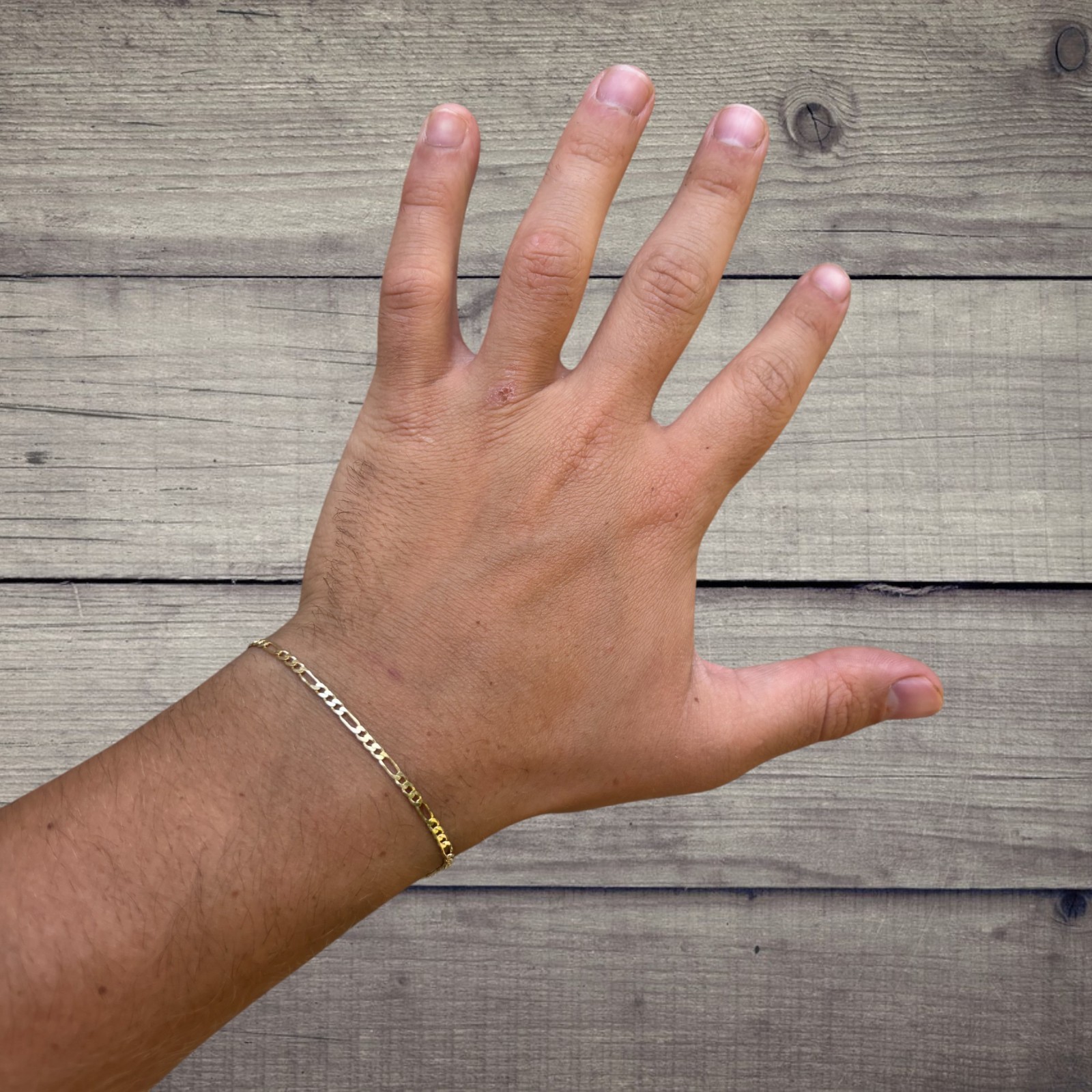2.5mm Figaro Bracelet Link – Real Solid 925 Sterling Silver Or 14k Gold Vermeil
