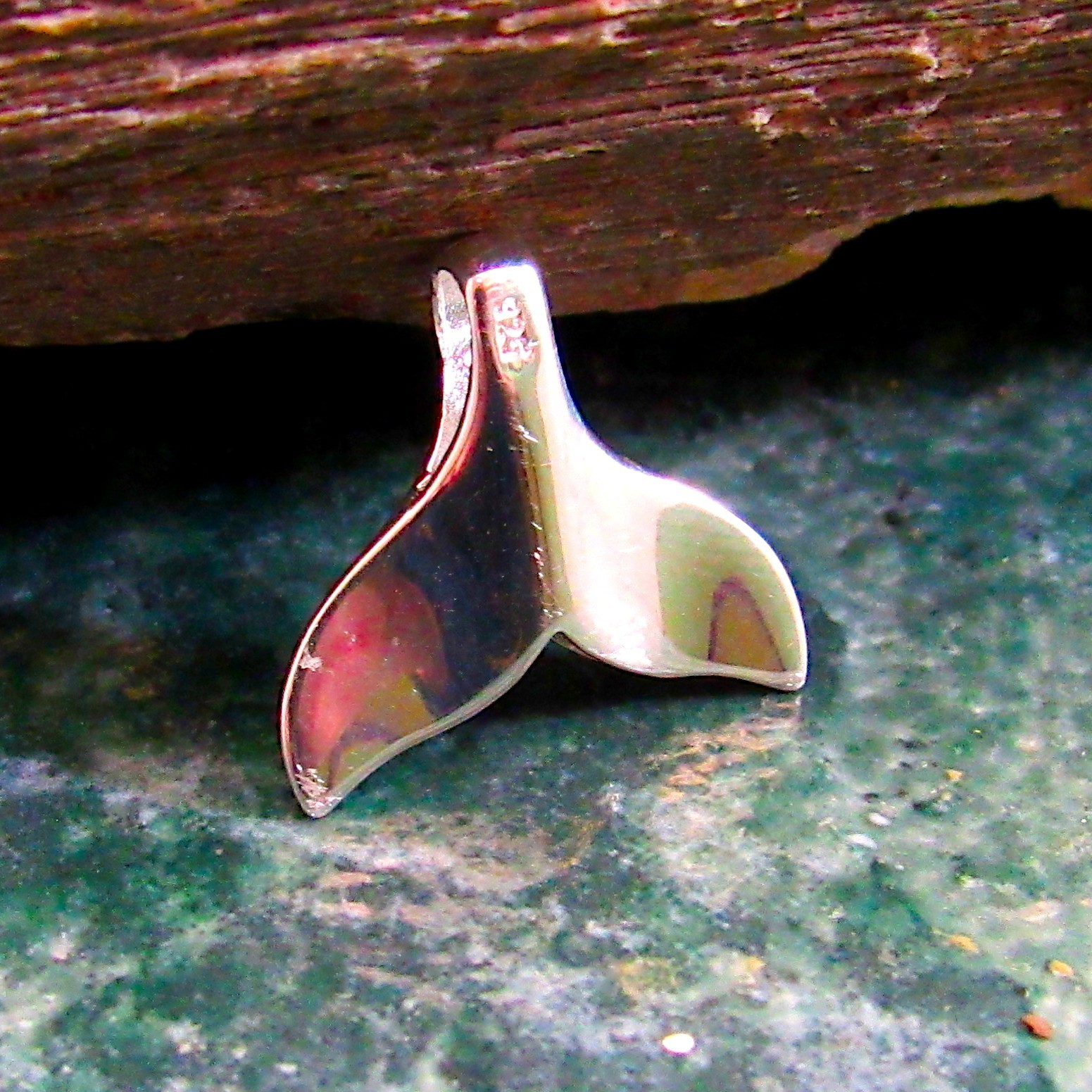 Small Solid 925 Sterling Silver Whale Tail Slide Pendant – Ocean Lover’s Jewelry