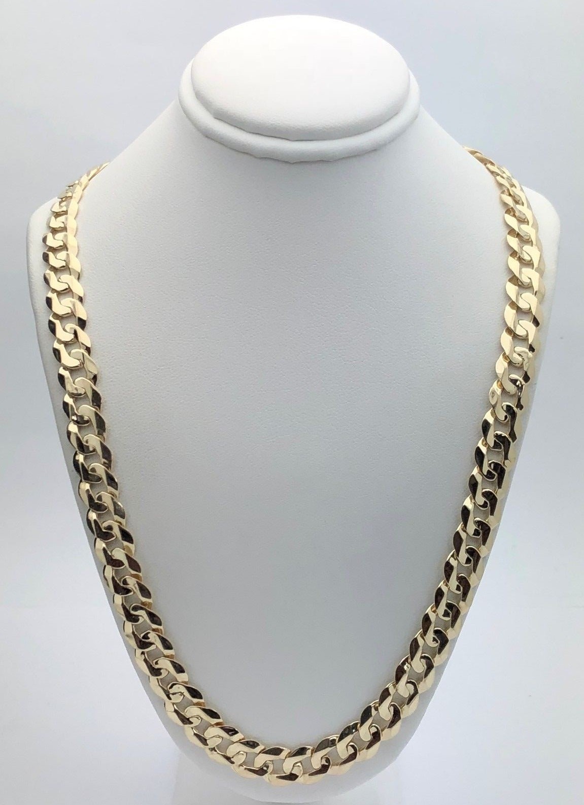 14k Yellow Gold Solid Curb Cuban Link Chain Necklace 20″ 9mm 42.4 grams