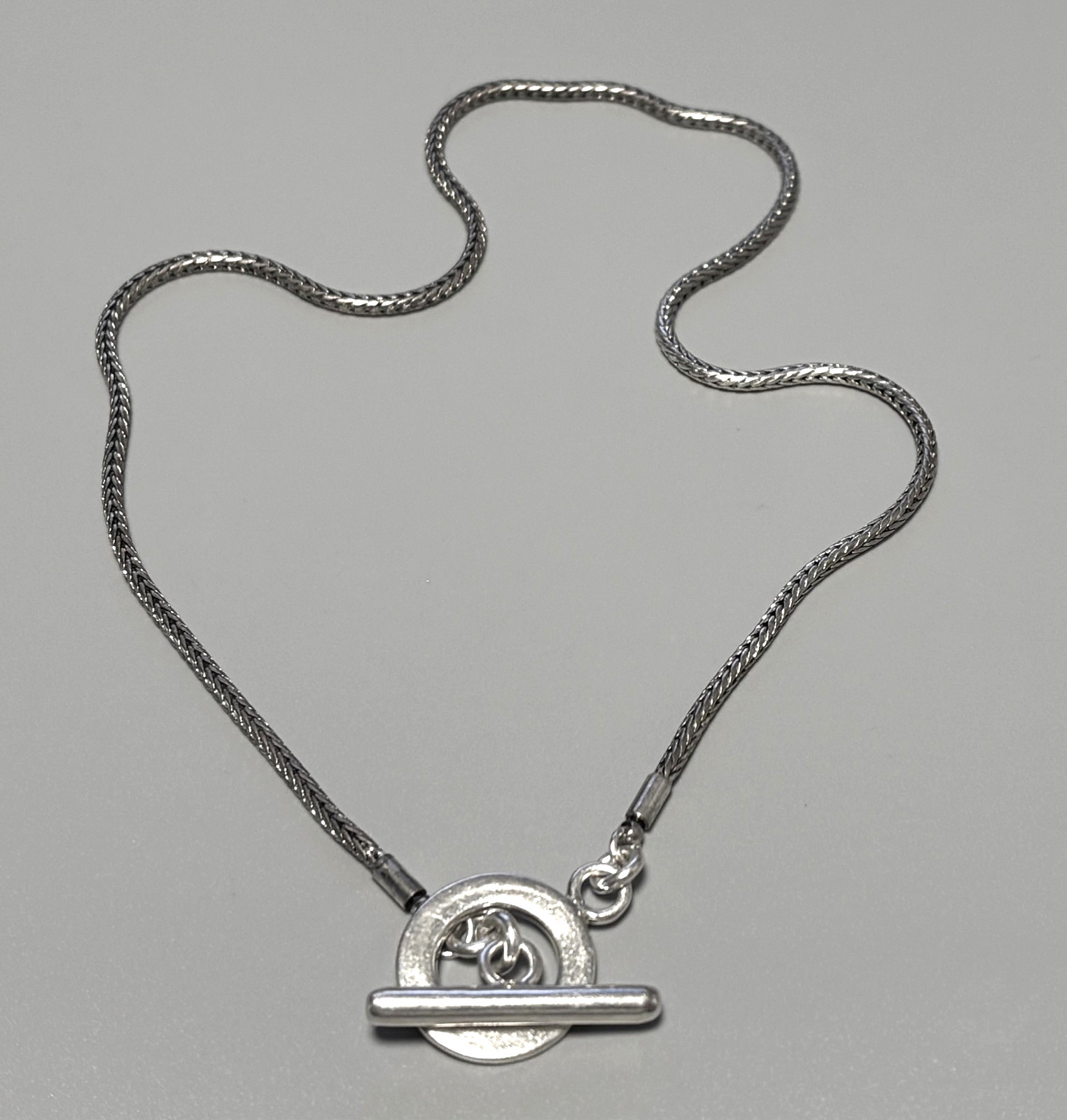 925 Sterling Silver ROPE CHAIN Toggle Closure Necklace 17in – 19g