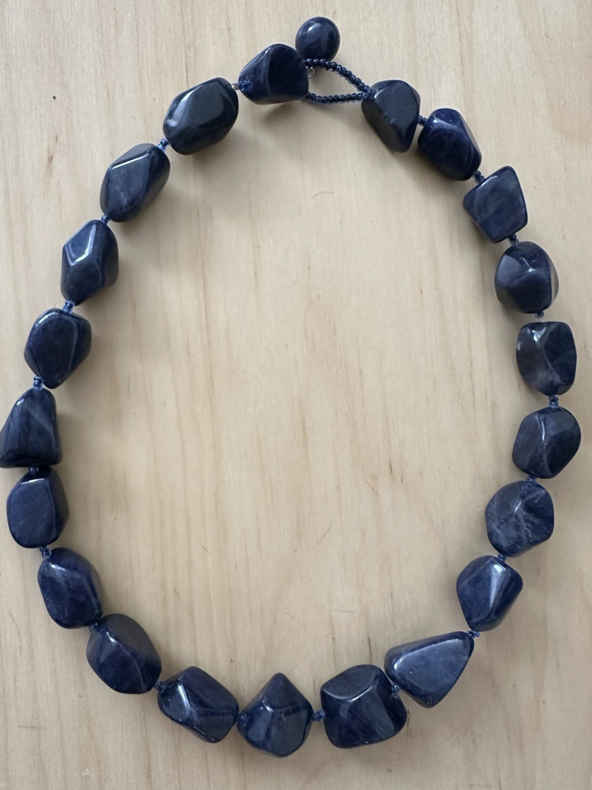 Blue Lapis Lazuli Nugget Necklace 16”