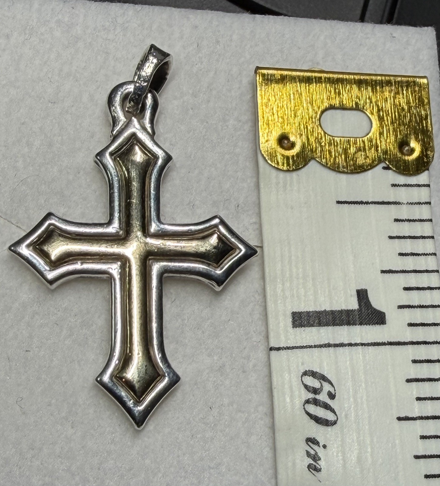 Retired James Avery 18k Gold And 925 Sterling Passion Cross Pendant