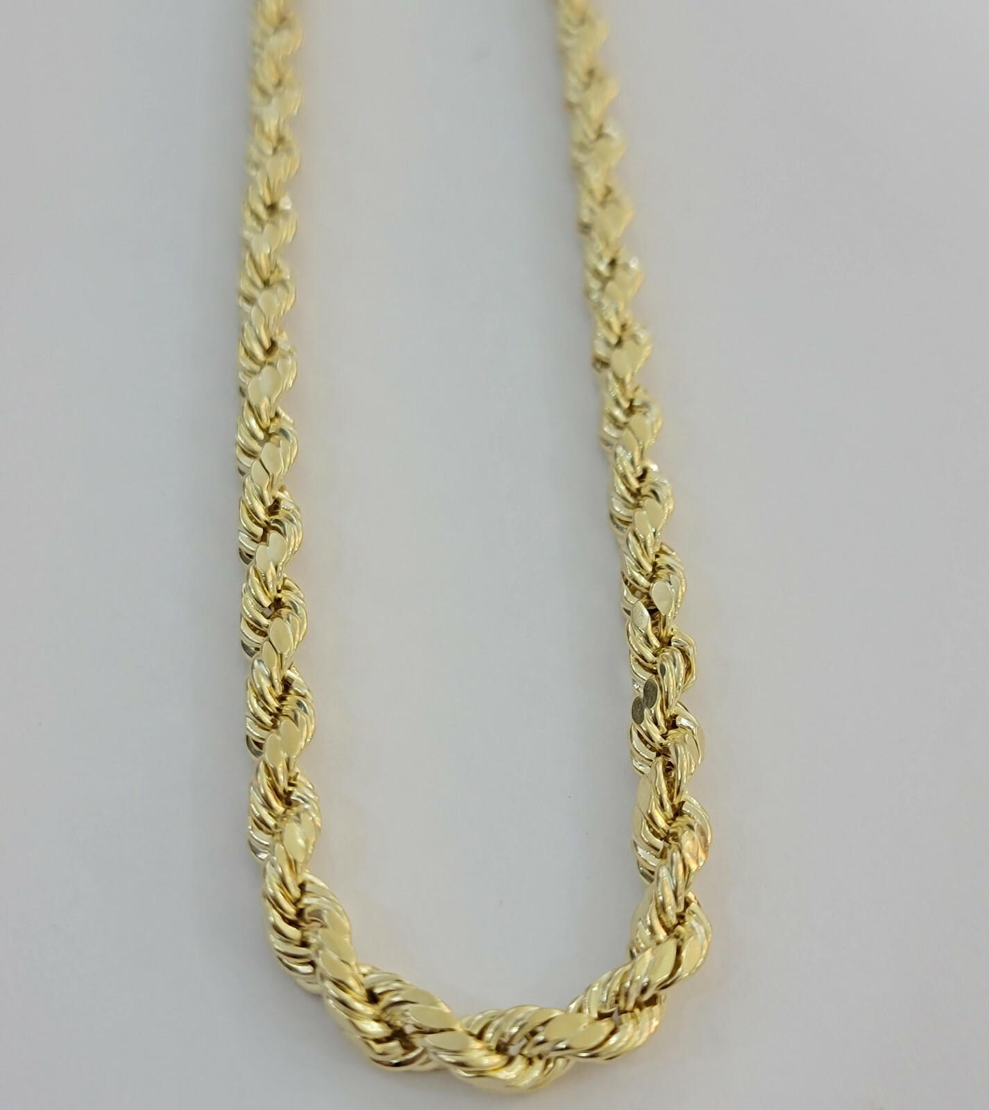 10K Yellow Gold Rope Chain 6mm Diamond Cut Necklace for Men 18-30″ Real 10KT