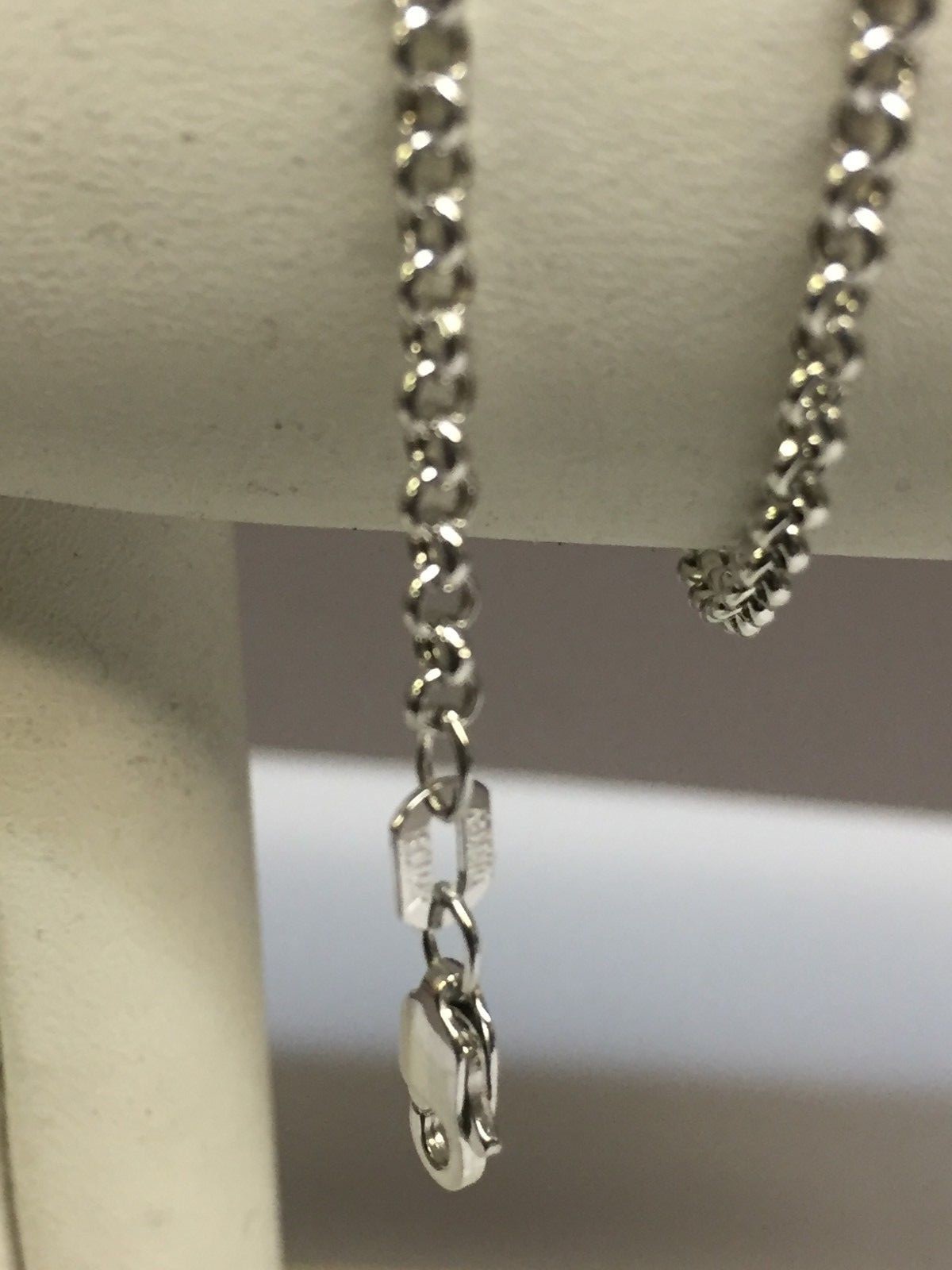 14k White Gold 22″ Round Cable ROLO Link Pendant Chain/Necklace 2.5mm 3.4 Grams