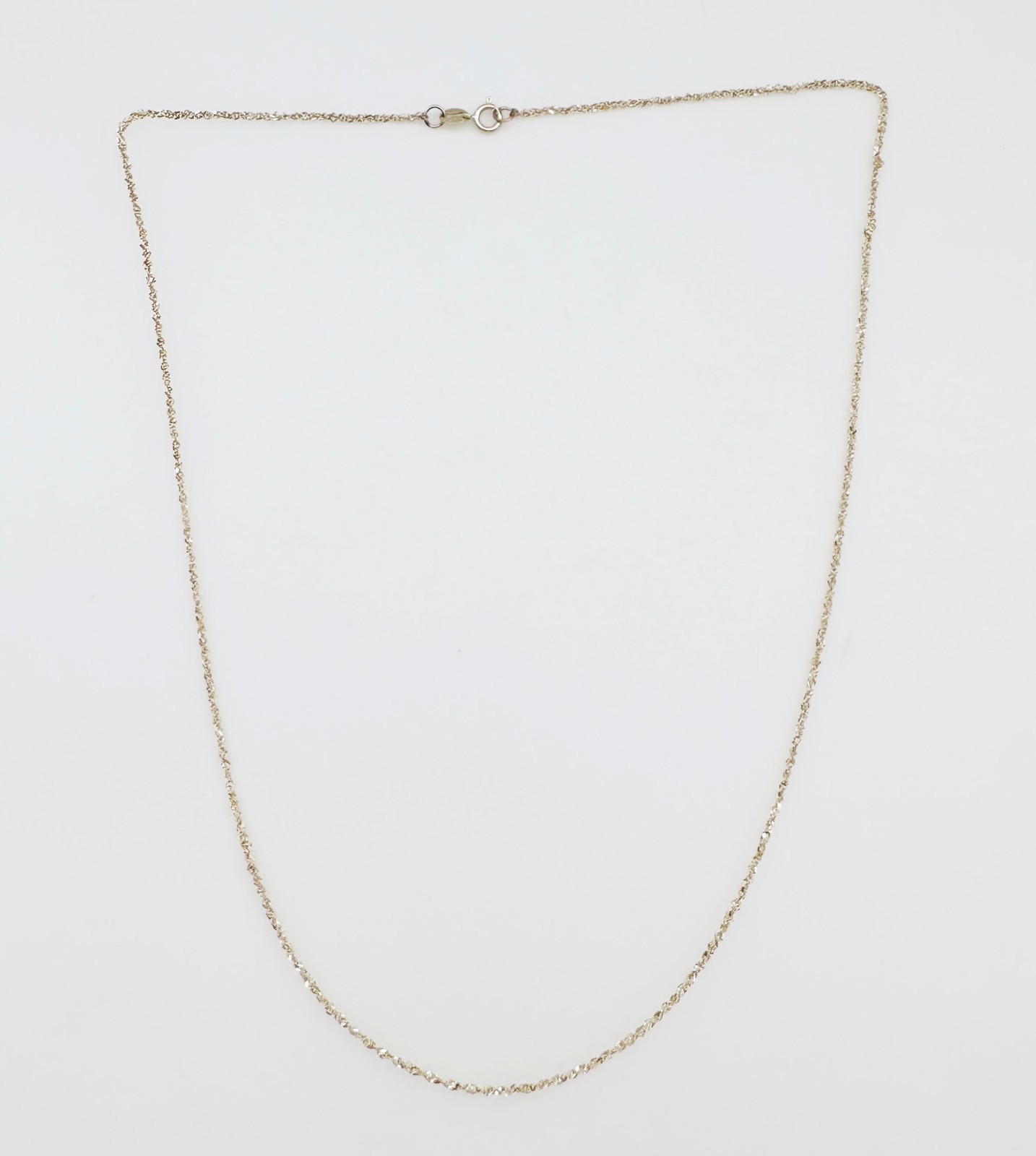10K Yellow Gold Diamond-cut Prince of Wales Link Chain Necklace, 1.1mm, 17 3/4″