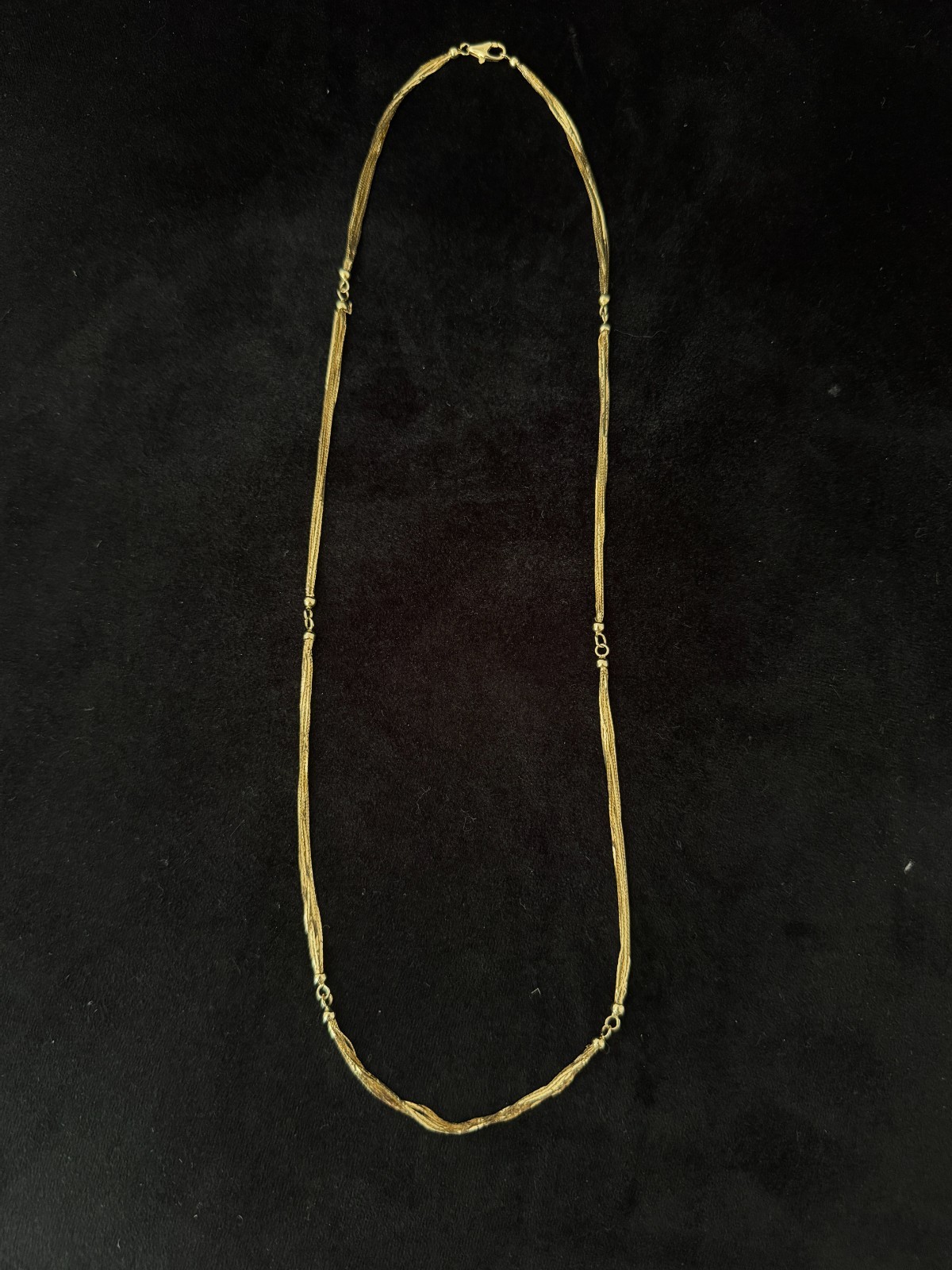 Solid 14K Vintage Italian-Made Gold Multi-Strand Chain Necklace