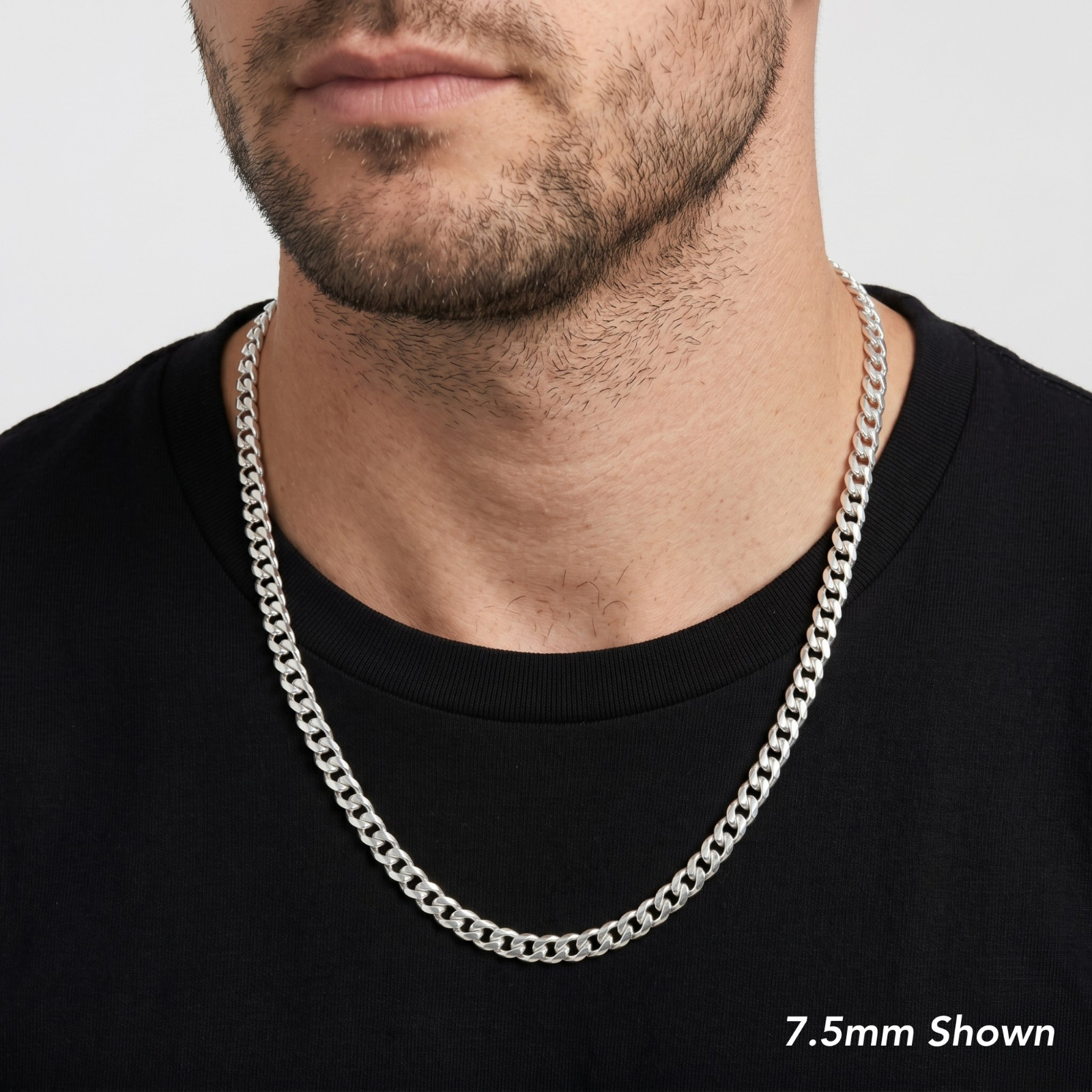 Solid 925 Sterling Silver 3mm-7.5mm Curb Link Chain Italian Necklace 16″-24″