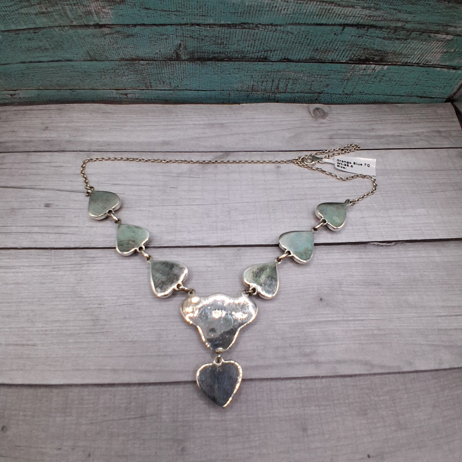 Southwestern Spiny Oyster Turquoise Necklace 19in Y Drop Design Sterling Silver