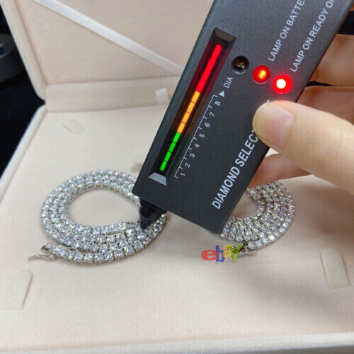 2/3/5mm 16-24″ Real VVS Moissanite Tennis Chain Solid 925 Passes Diamnd Tester!