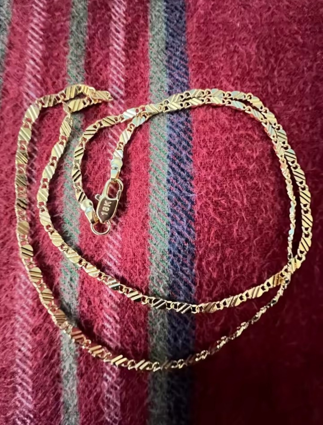 18K Gold Plated 925 Sterling Silver Figaro Chain Necklace 2MM Men Women