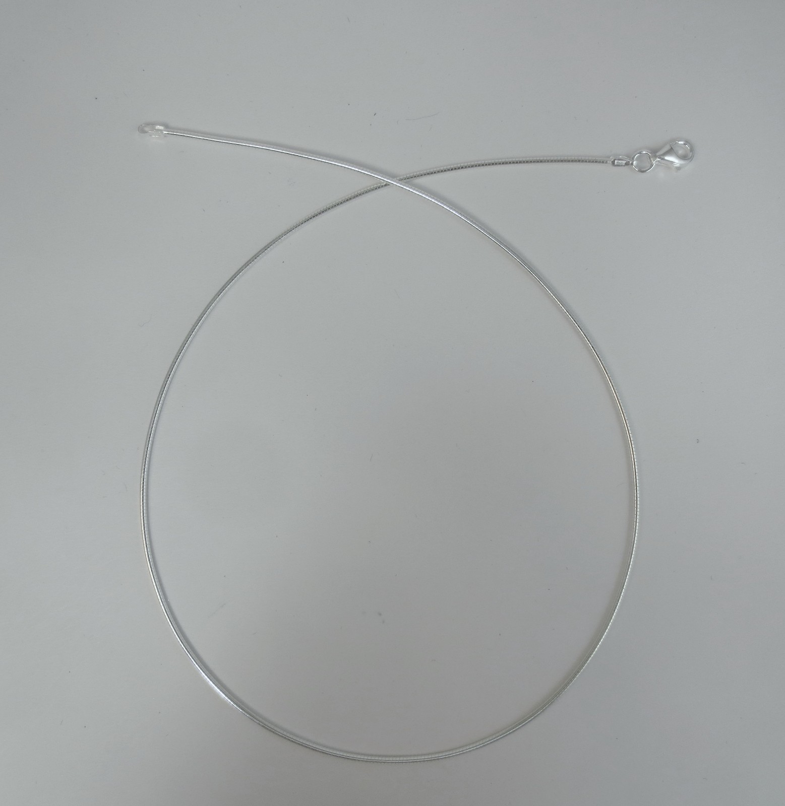 1mm Sterling Silver Round Omega. 14,16,18,20 inch. Italian 025 gauge Necklace.