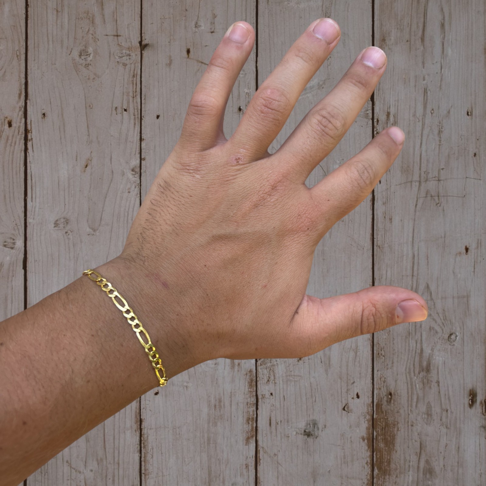 4mm Figaro Bracelet Link – Real Solid 925 Sterling Silver Or 14k Gold Vermeil