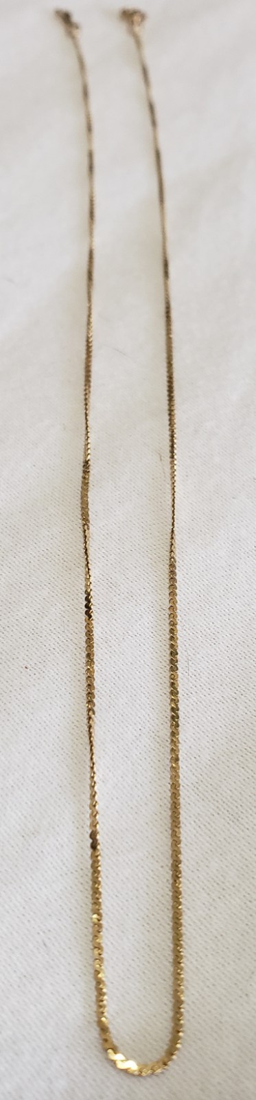 Lady’s Stamped 14kt Yellow Gold “S” Chain Necklace – Made in Italy