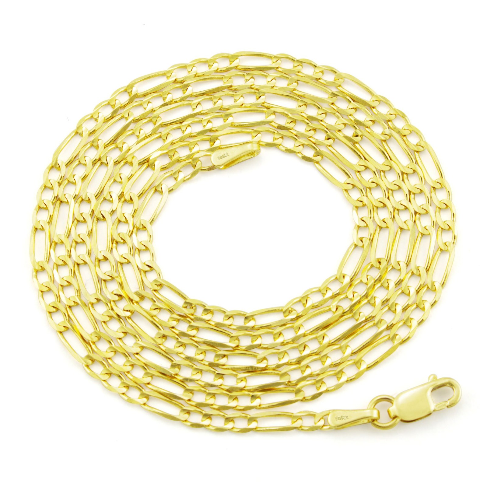14K Yellow Gold 2mm-7.5mm Figaro Link Chain Necklace Bracelet Men Women 7″- 30″