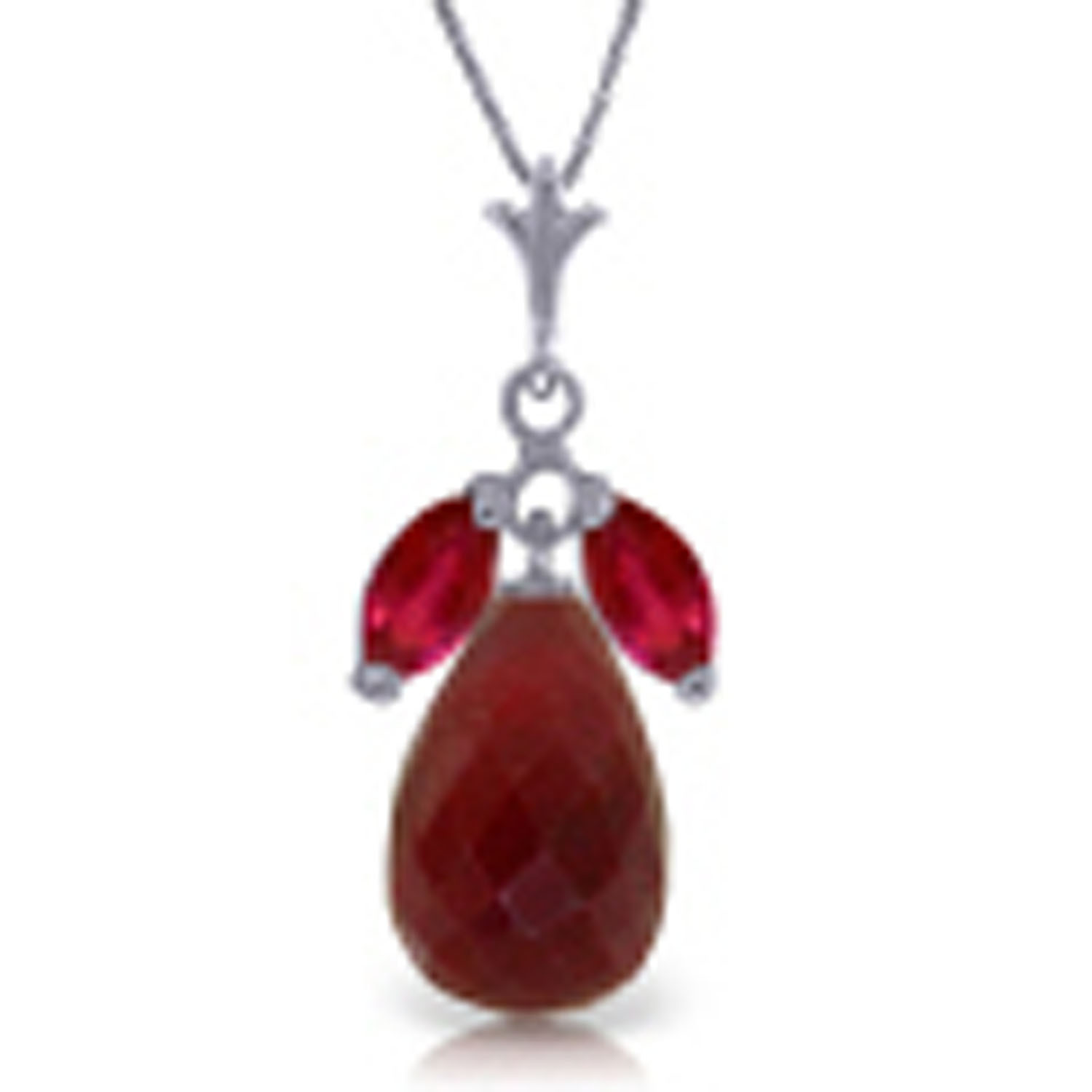 9.3 CTW 14K Solid White gold fine About To Happen Ruby Necklace 18″