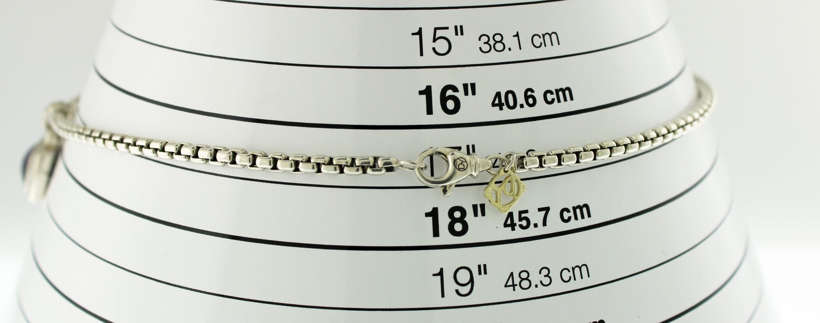 David Yurman Albion Sterling Silver Diamond Black Orchid Pendant Necklace 18″