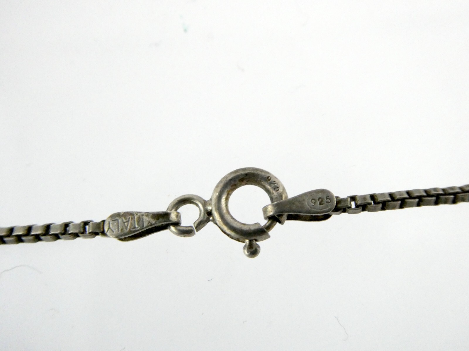 Italy Sterling Silver Box Chain Necklace 925 5.4g 24.5 Inch Length 1.26mm Thick