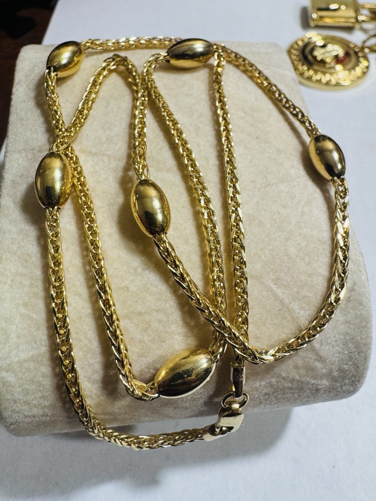 18K 750 Fine Genuine Gold Oval Chain Necklace 17.6”/18” Long 6.6g 2.2mm