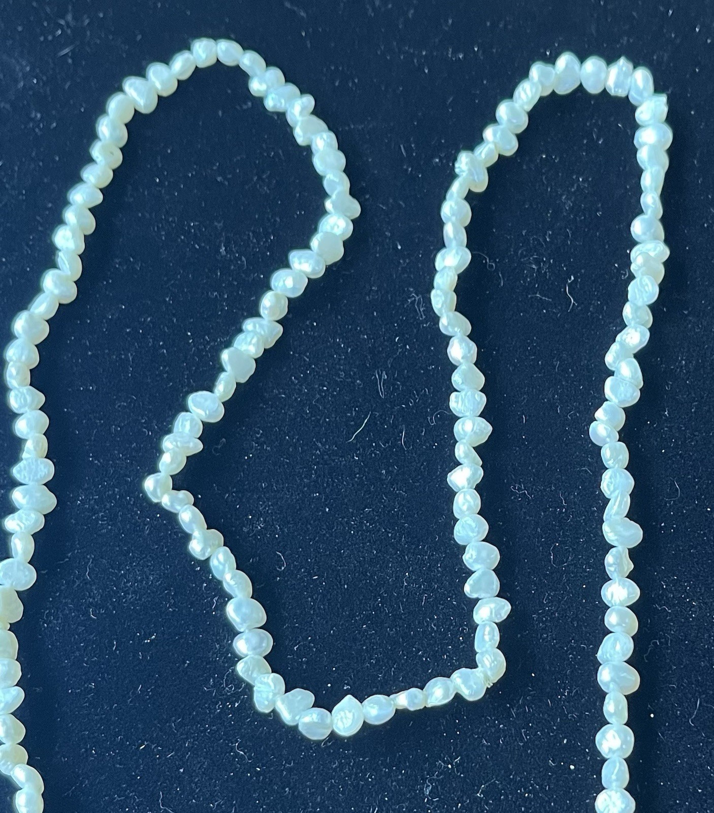 Baroque Freshwater Pearl Beaded Necklace White 32in Strand Jewelry