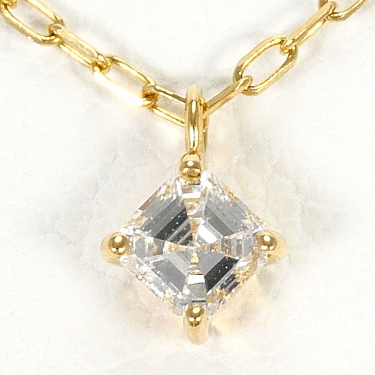 Orefice K18 18k gold Necklace Diamond 0.08ct 0.8g 40cm Free shipping Used