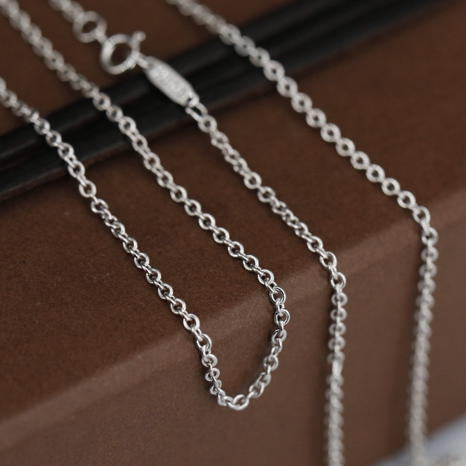 Genuine 18CT Solid White Gold Belcher Chain 60cm/65cm