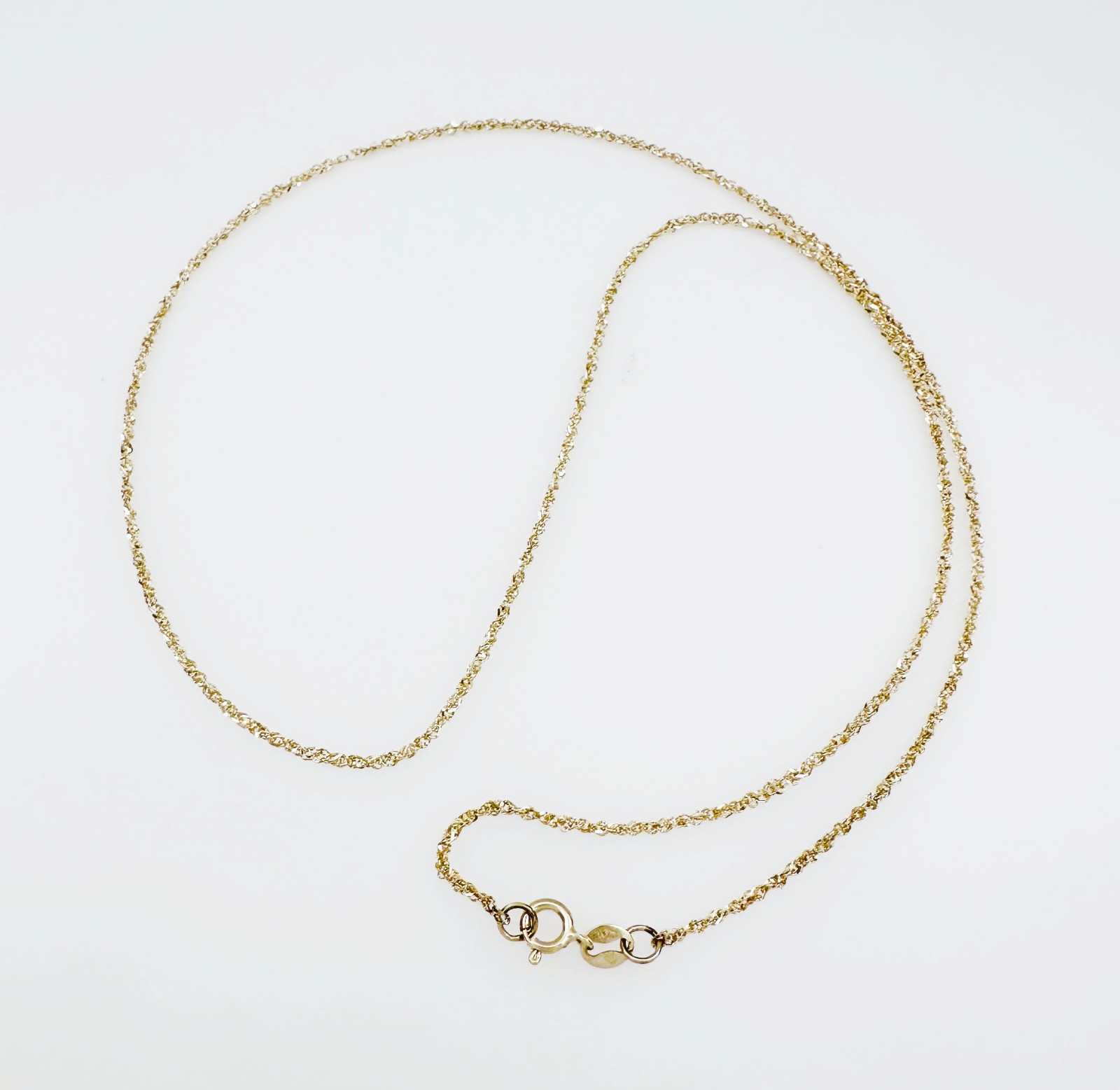 10K Yellow Gold Diamond-cut Prince of Wales Link Chain Necklace, 1.1mm, 17 3/4″
