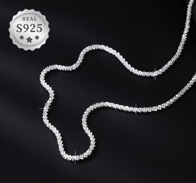 925 Sterling Silver 22 inch Diamond Cut Sparkle Rope Chain Necklace 2mm Chain