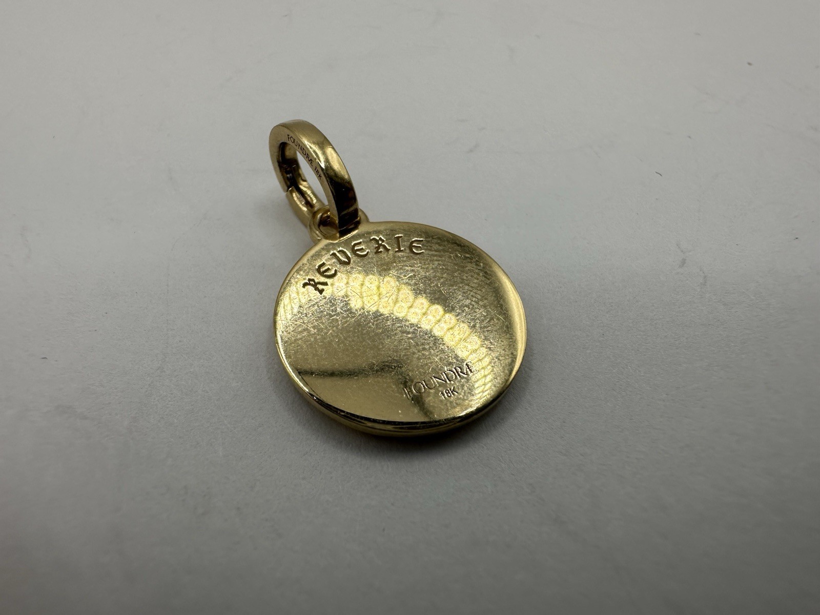 FoundRae Reverie Butterfly Baby Medallion 18k Yellow Gold Diamond -E76