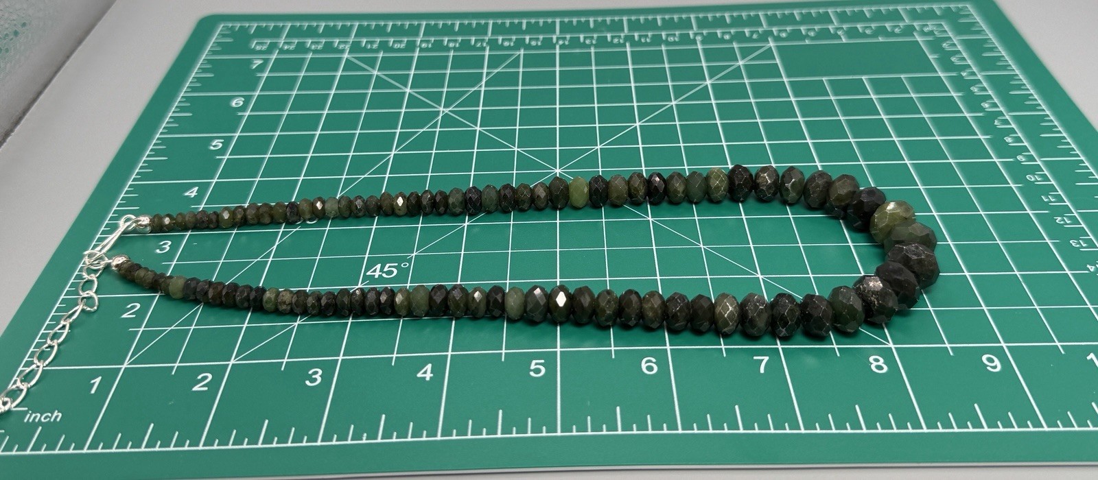 Jay King Natural Pakistan Nephrite Jade Faceted 925 Sterling Silver Necklace
