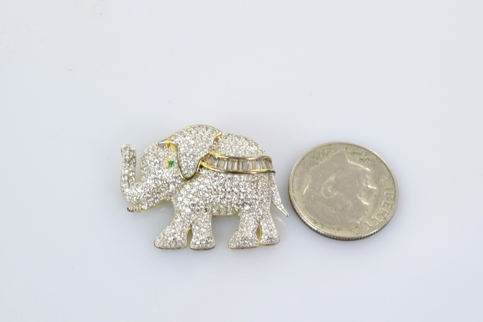 Elephant Multi Gemstone Cluster Pendant in Sterling Silver