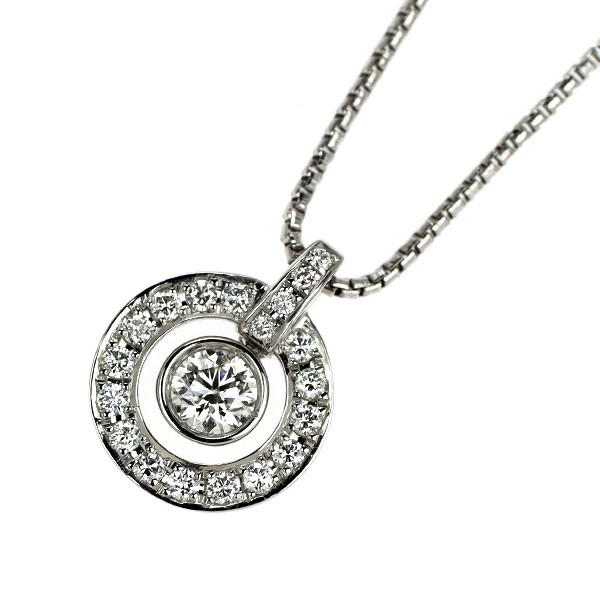 Platinum Guild Pt950 Diamond Pendant Necklace 0.207ct D0.17ct – Auth free shippi