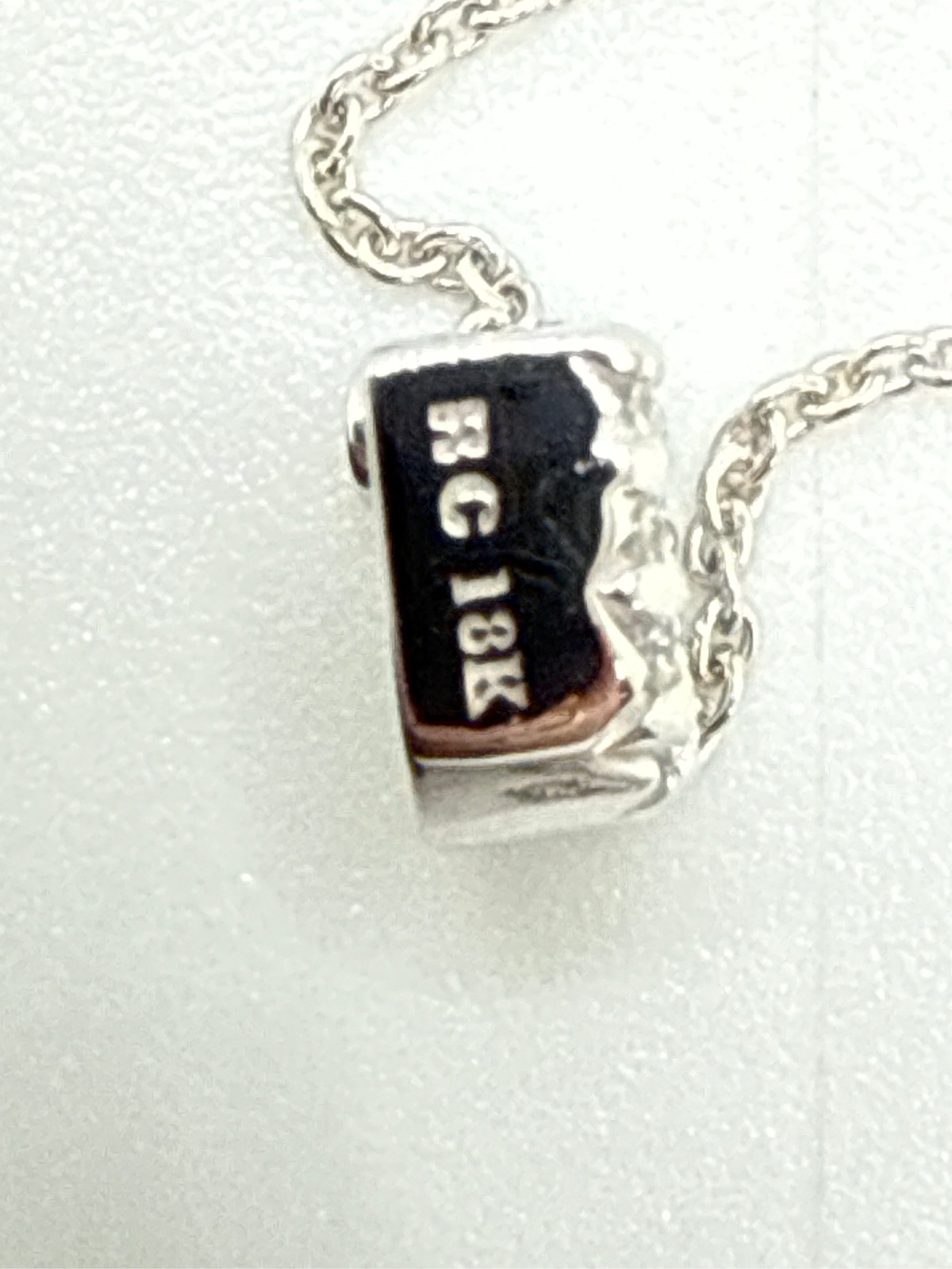 Roberto Coin “Tiny Treasures Love Letter” 18k White Gold Diamond Block Letter D