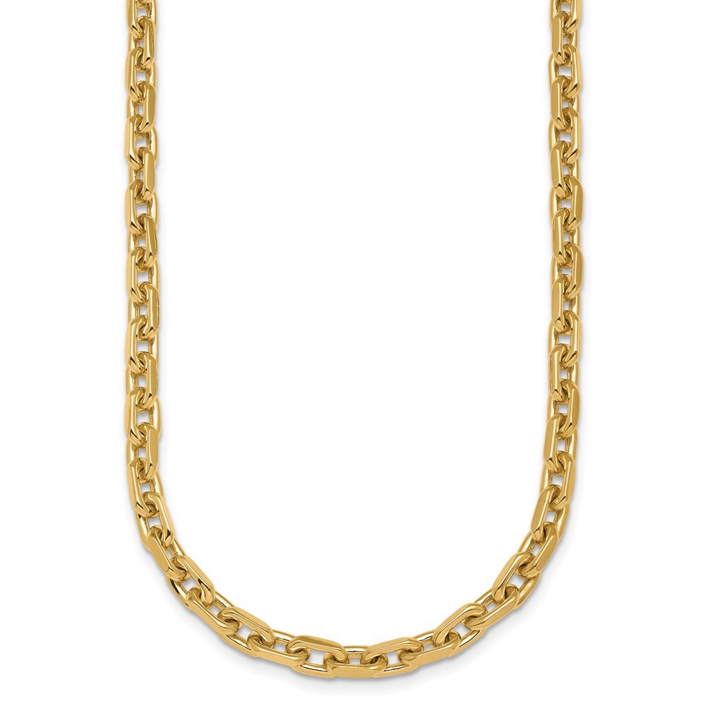 14k Yellow Gold Polished Solid 5.0mm Flat Edge Cable Chain Necklace 30″, 70.69g
