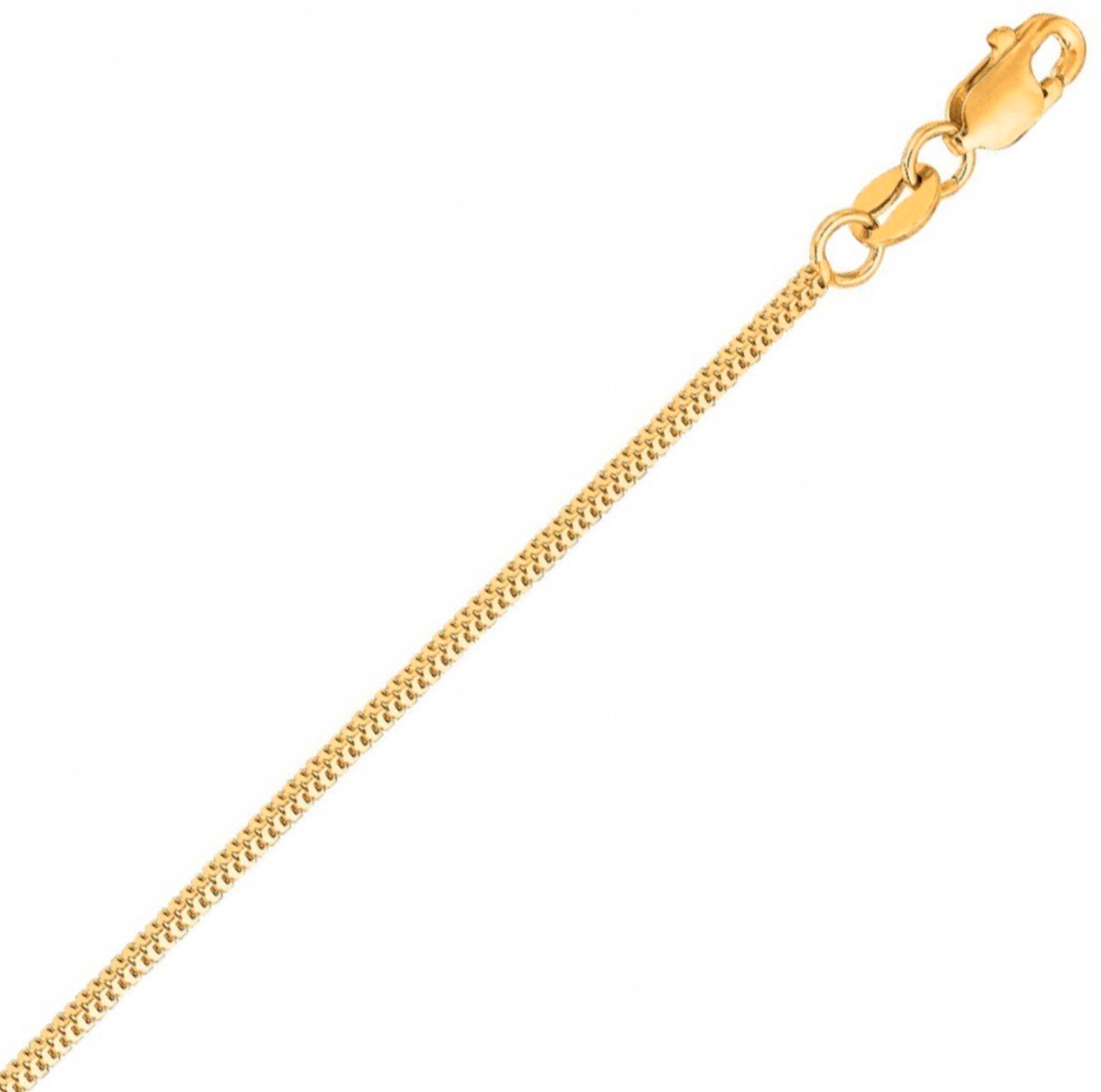 1.1mm Milano Gourmet Chain Necklace Real 14K Yellow Gold
