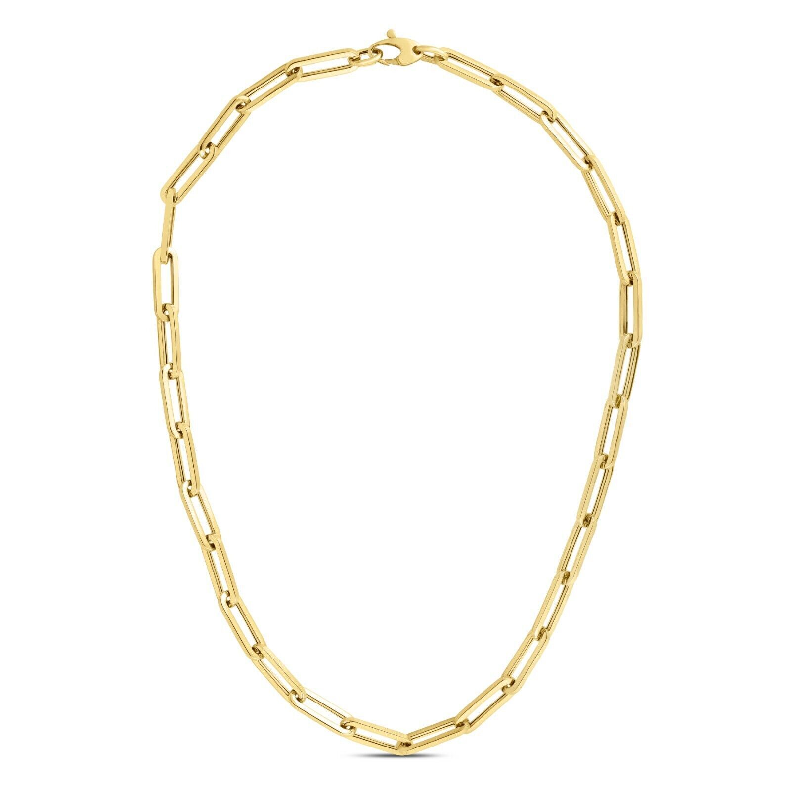 14kt Yellow Gold Lite PAPERCLIP Link Long Chain Necklace 30 Inch 13 grams 6.1MM